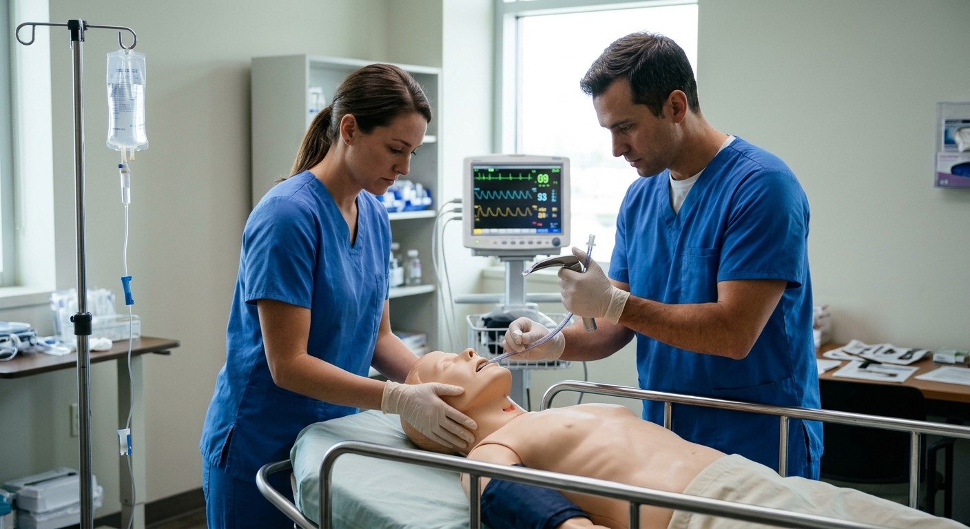 Sanitarios en simulación de Soporte Vital Avanzado